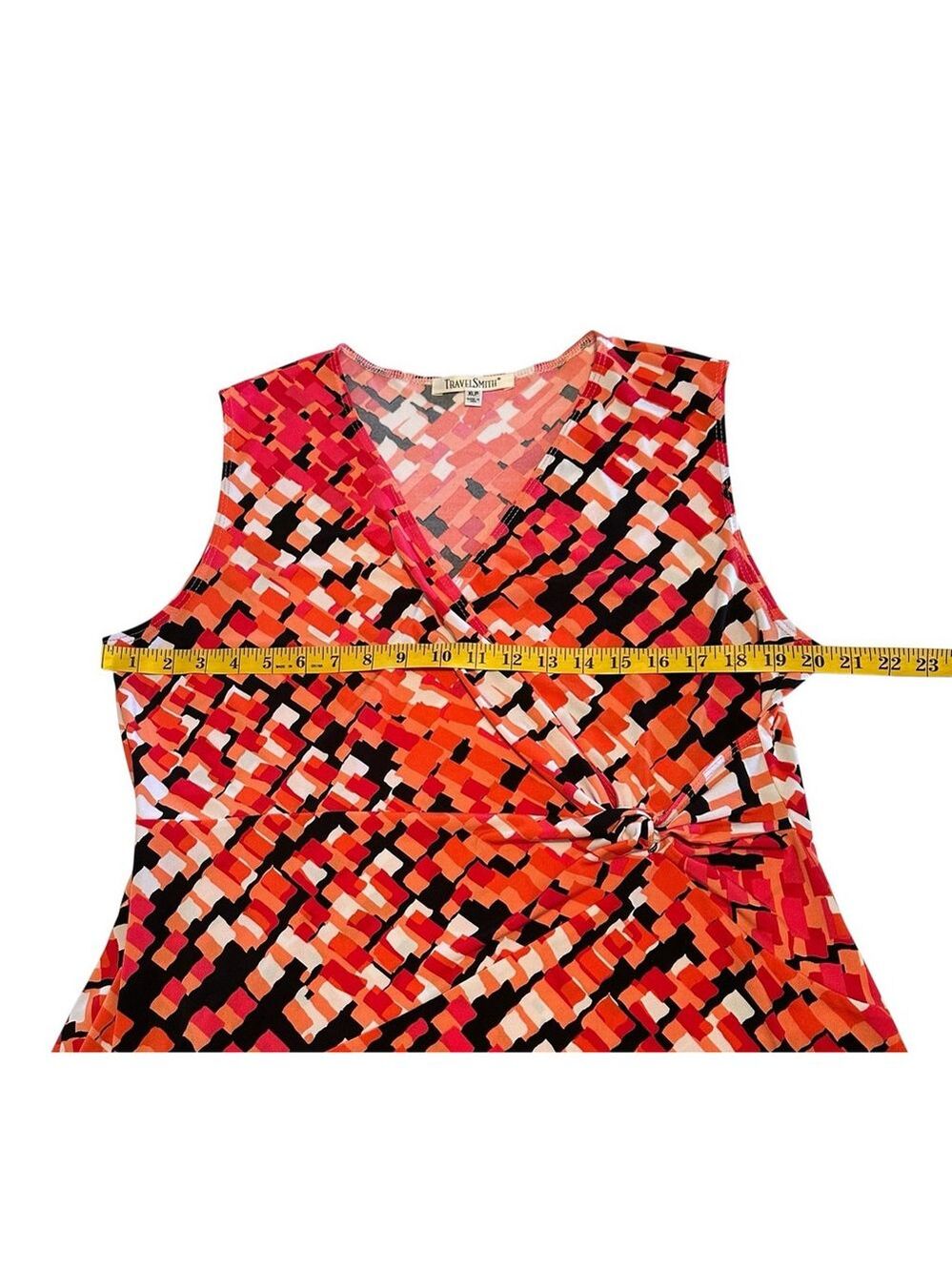 Travel Smith Surplice Bodice Sleeveless Shift Dress Womens XLP PETITE Geometric - Picture 12 of 17